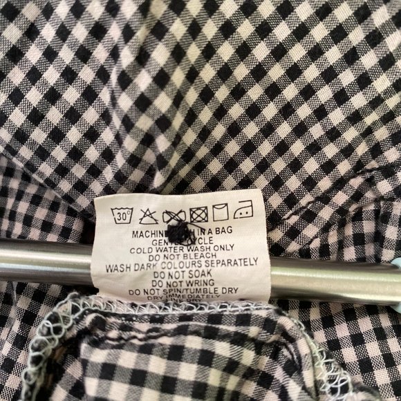 Chemistry Black and White Checkered Button-Down Cotton Shirt Summer | Size L - Picture 11 of 11